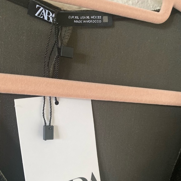 NWT! Zara Knotted Velvet Midi Dress - Size XL (Runs Small!) - Picture 6 of 9